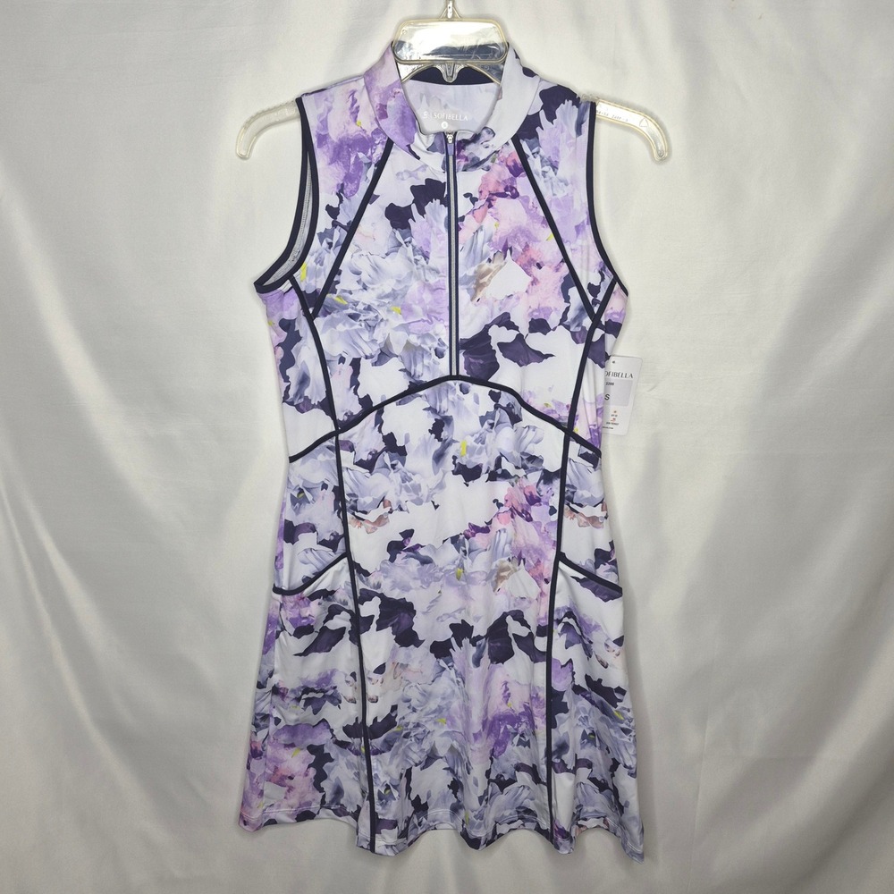 Sofibella Tennis Dress Women Small Purple Floral NWT Athleisure Sporty 2285